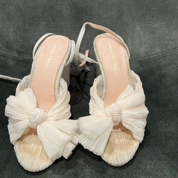 Loeffler Randall camellia pleated knot heel. Worn once. Box available - Picture 3 of 6